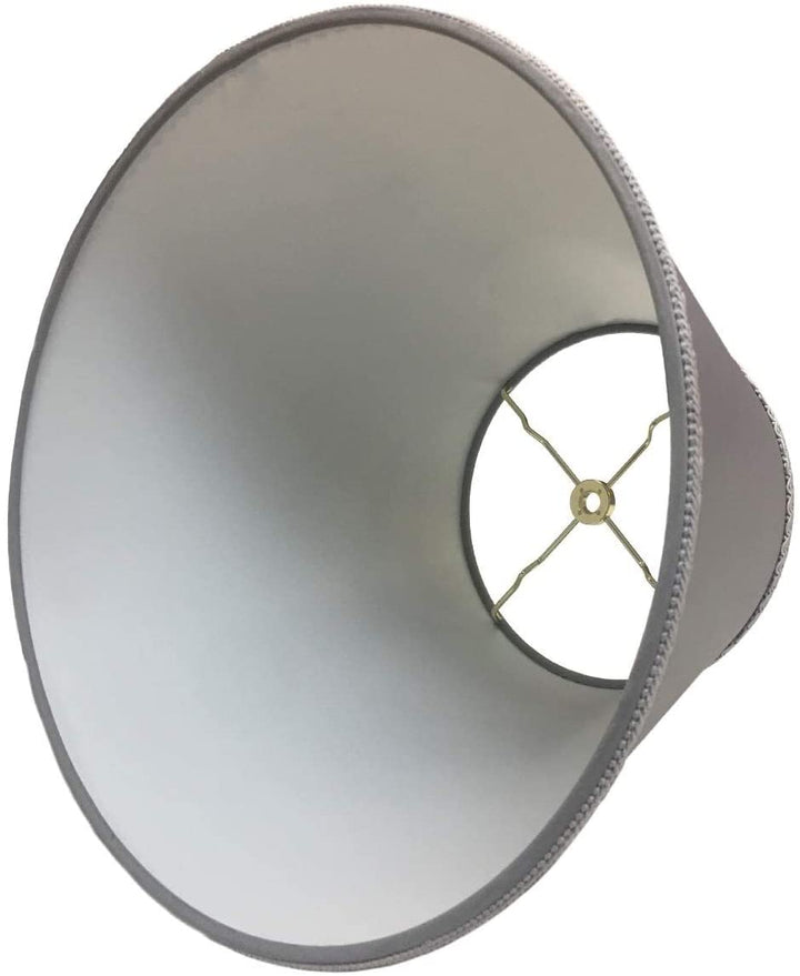 Set 2 Designer Empire Hardback Lamp Shade Top Bottom Trim (8x14x11) Gray Grey Traditional - Diamond Home USA