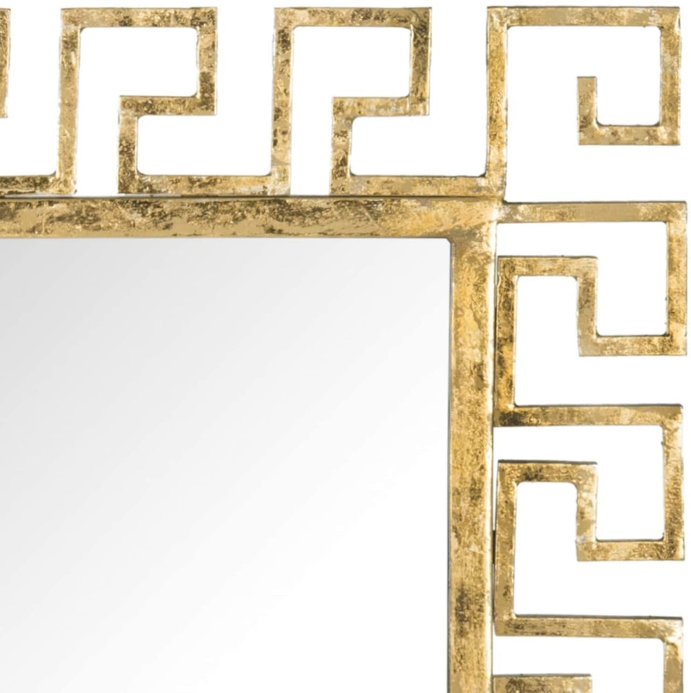 Greek Key Antique Gold 23 inch Mirror Transitional