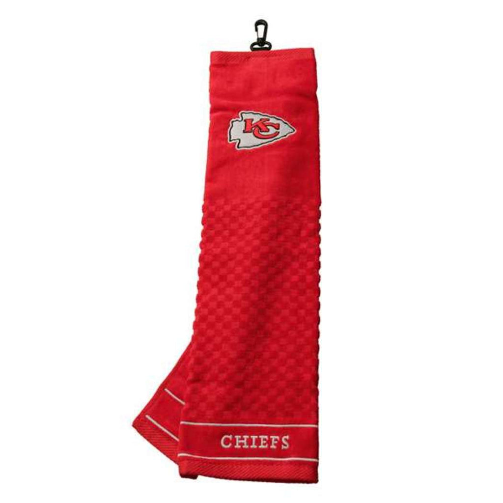 NFL Chiefs Golf Towel 16 X 22 Inches Football Themed Applique Sports Patterned Team Logo Fan Merchandise Athletic Spirit Red Gold Polyester - Diamond Home USA