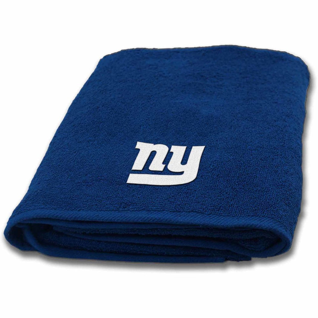NFL Giants Bath Towel 25 X 50 Inches Football Themed Applique Shower Towel Sports Patterned Team Logo Fan Merchandise Athletic Spirit Blue Grey Red - Diamond Home USA