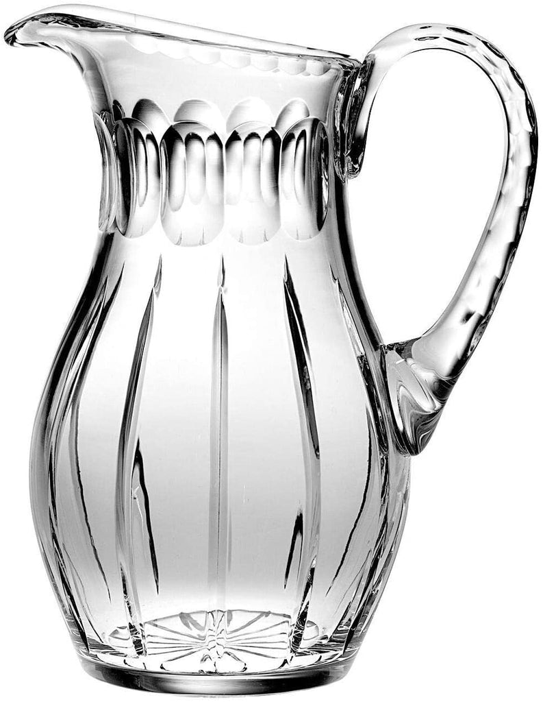 Hand Cut Mouth Blown Crystal Pitcher 52oz 10 25" Height Made Europe Clear 1 Piece