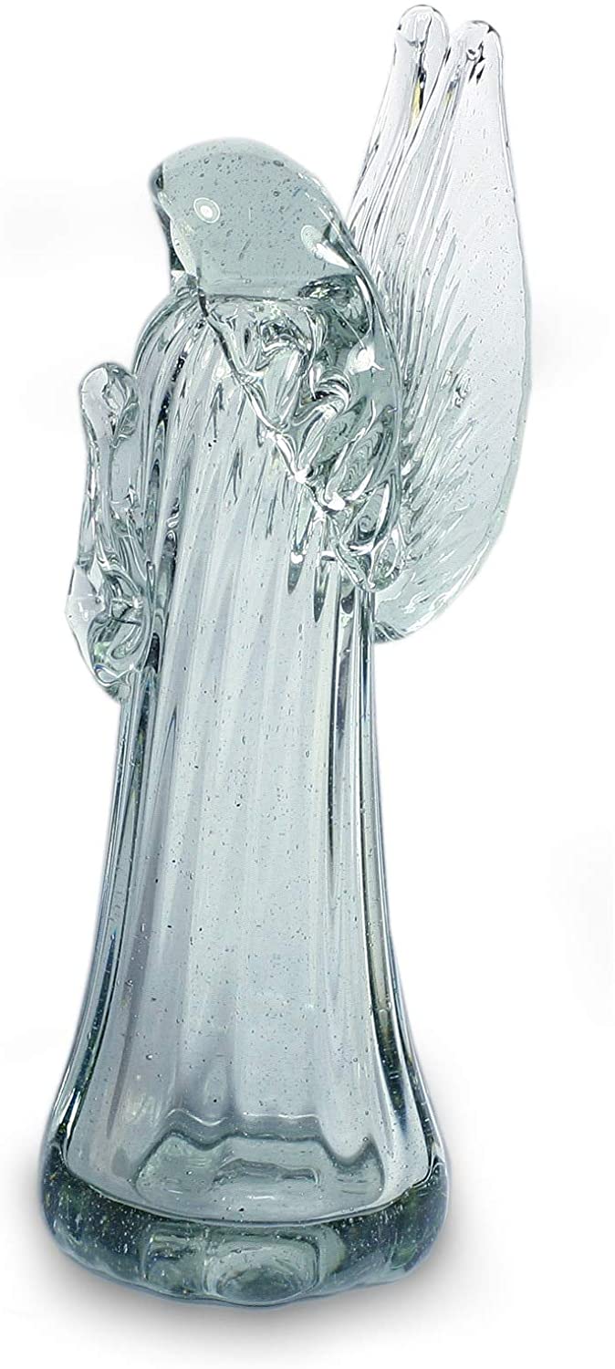 Handmade Blown Glass 'rystal Angel' Sculpture (Guatemala)