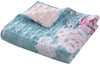 Turquoise Blue Throw Blanket Green Pink Floral Solid Color Microfiber