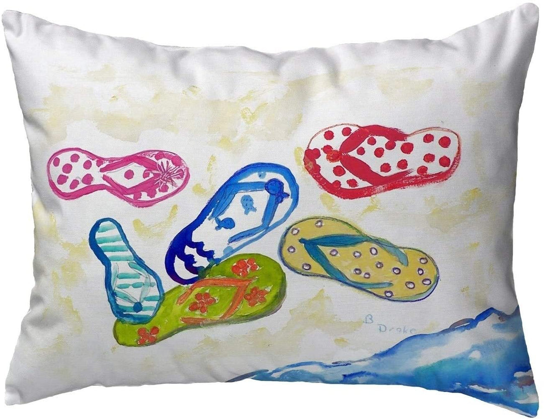 Six Flip Flops Small No Cord Pillow 12x12 Color Graphic