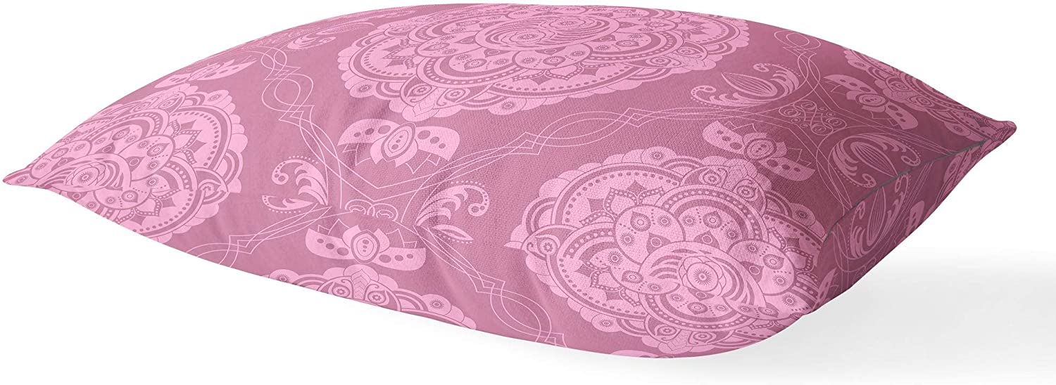 UKN Pink Lumbar Pillow Pink Floral Modern Contemporary Polyester Single Removable Cover