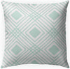 Cross Diamonds Mint Indoor|Outdoor Pillow by 18x18 Green Geometric Transitional Polyester Removable Cover