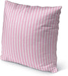 MISC Tiny Triangle Stripe Pink Indoor|Outdoor Pillow by 18x18 Pink Geometric Southwestern Polyester Removable Cover