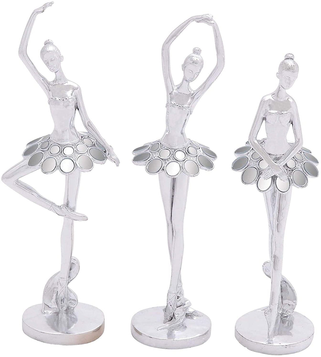 Silver Polystone Dancer (Pack 3) Modern Contemporary