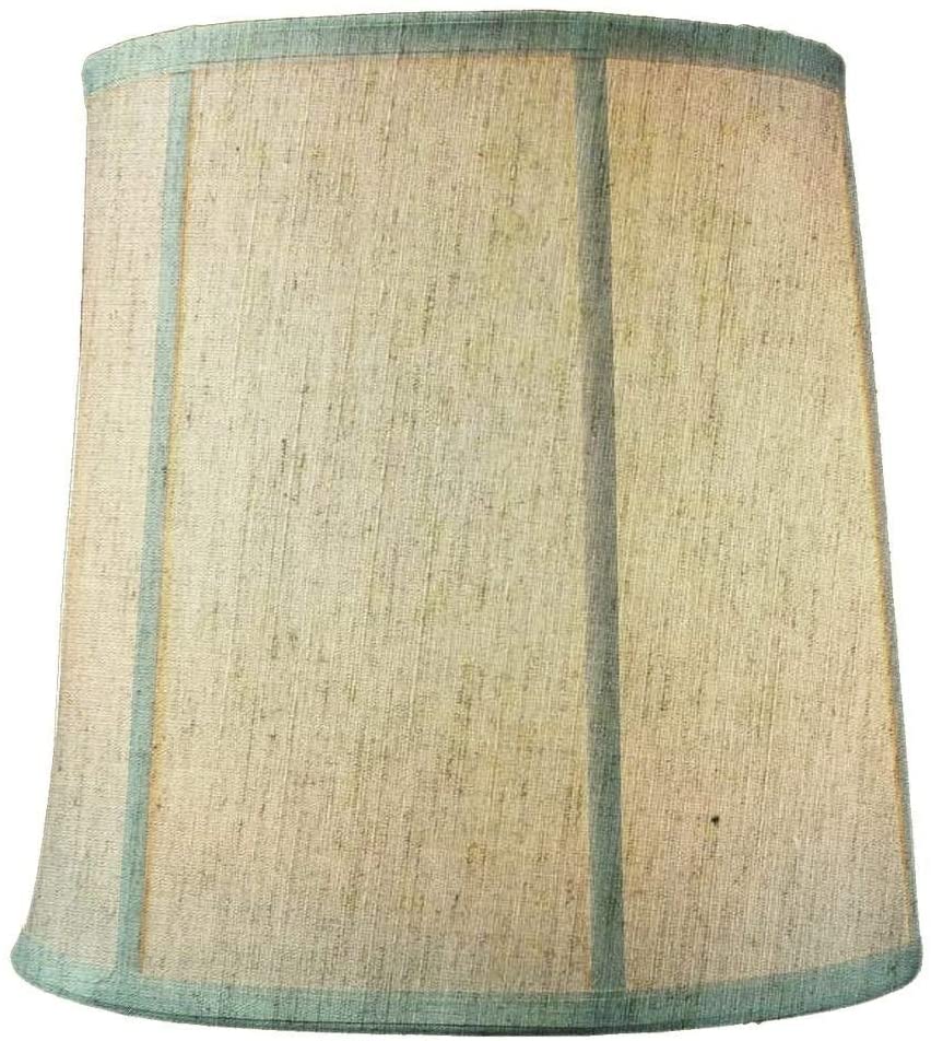 14"x16"x17" Tall Drum Softback Lampshade Textured Oatmeal Fabric Off/White Modern Contemporary - Diamond Home USA