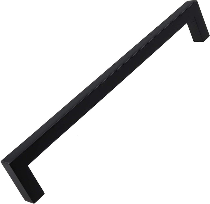 5 Pack 7 9/16 inch Center Solid Square Bar Pull Black Modern