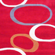 Handmade Tibetan Wool Rug (India) 5' X 8' Red Geometric Oriental Modern Contemporary Rectangle Natural Fiber Latex Free