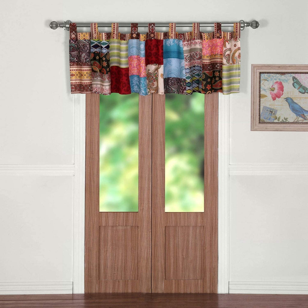 Bohemian Dream Window Valance Color Patchwork Casual 100% Cotton Lined