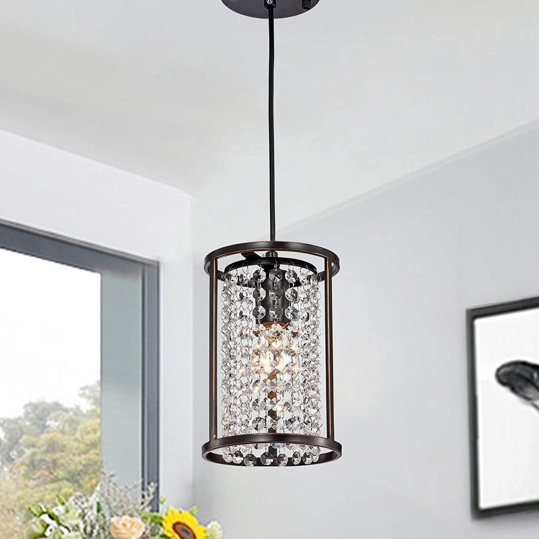 Oil Rubbed Bronze 1 Light 6 inch Pendant Black Brown