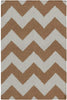 Hand Woven Neutral Chevron Mocha Wool Area Rug 5' X 8' Brown Geometric Modern Contemporary Rectangle Latex Free