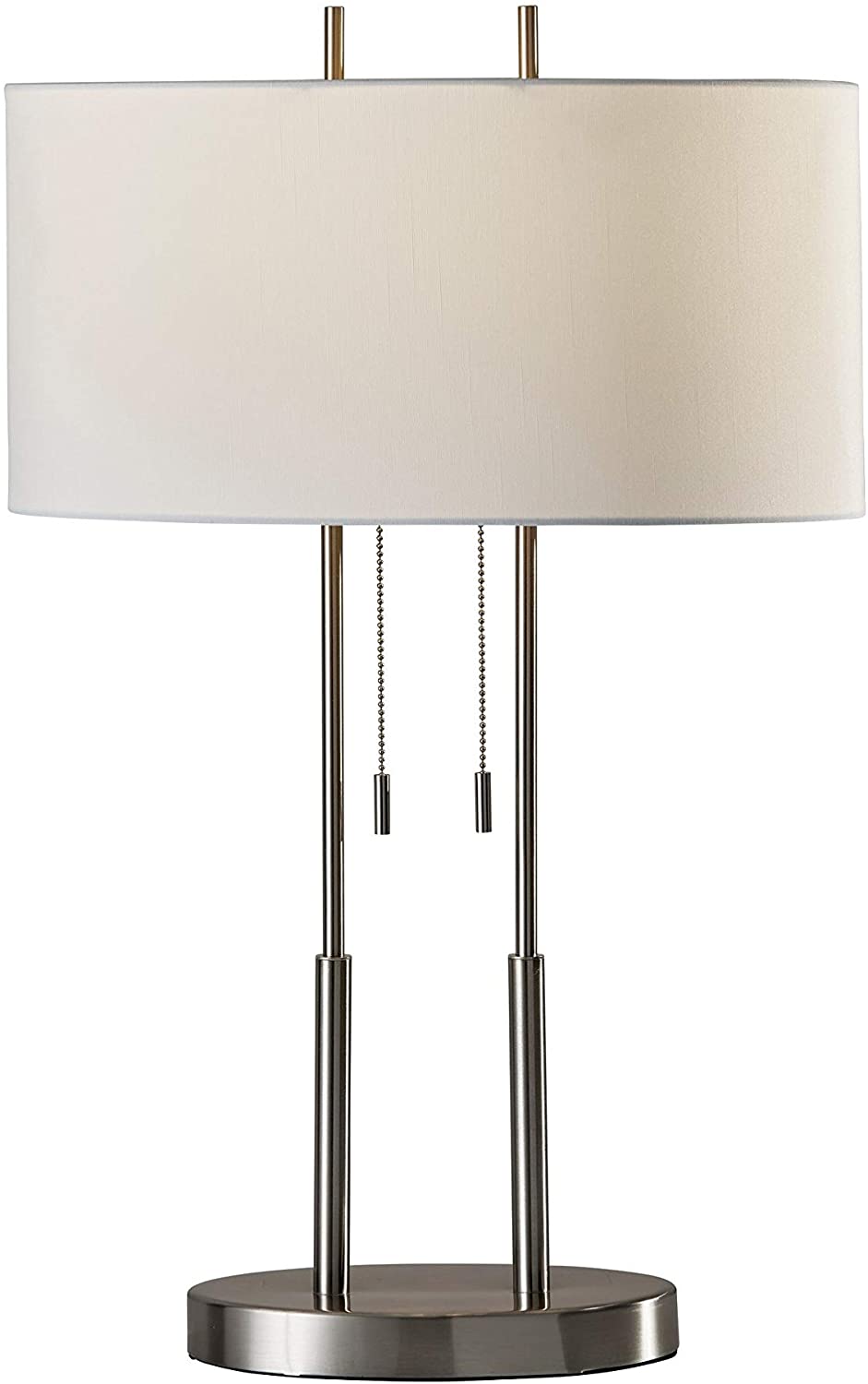 Satin Steel Table Lamp Silver Modern Contemporary