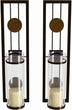 Contemporary 2 Piece Metal Candle Sconce Set Clear Modern Iron