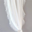 Lace/Crochet Trim Voile Sheer Window Curtain Panel Pair Off/White Solid Kids Teen Modern Contemporary Shabby Chic Lace
