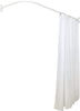 MISC Rustproof L Shaped Corner Shower Curtain Rod White Aluminum
