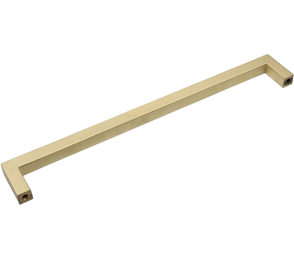 5 Pack 8 3/4 Center Satin Gold Solid Square Bar Pulls Modern Contemporary Zinc Finish