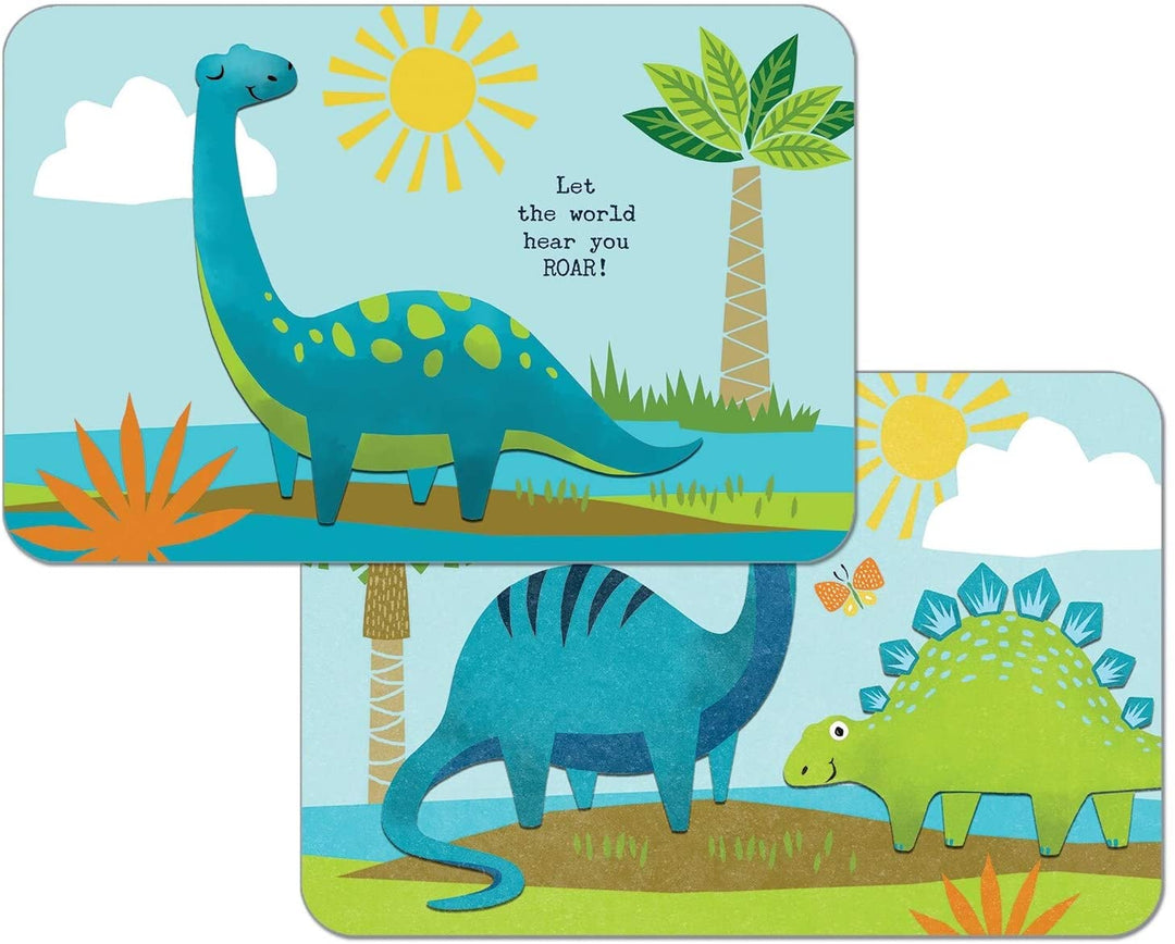 Wipe Clean lacemats Set 4 Kids Dino World Color Rectangle