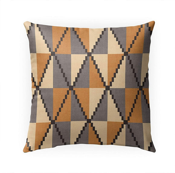 Yellow Indoor|Outdoor Pillow by 18x18 Yellow Geometric Modern Contemporary Polyester Removable Cover