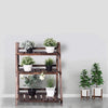 3 Tier Folding Garden Wooden Flower Plant Pot Display Rack Tan Modern Contemporary Wood