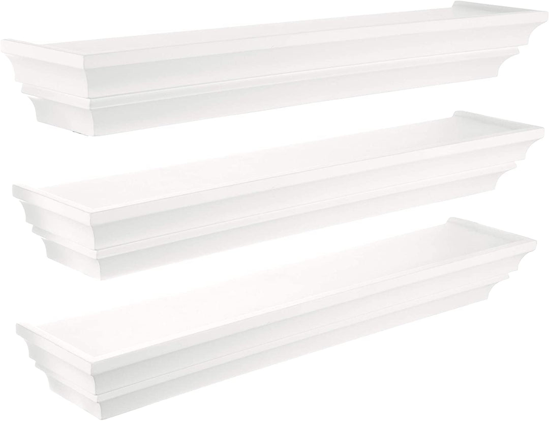 Kg Wall Shelf Set 3 White 24" - Diamond Home USA