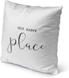 MISC Our Happy Place Indoor|Outdoor Pillow by 18x18 Black Geometric Farmhouse Polyester Removable Cover