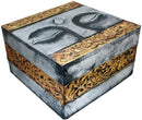 Gold Silver 'Buddha Eyes' Box (Indonesia) Color Modern Contemporary Wood Handmade