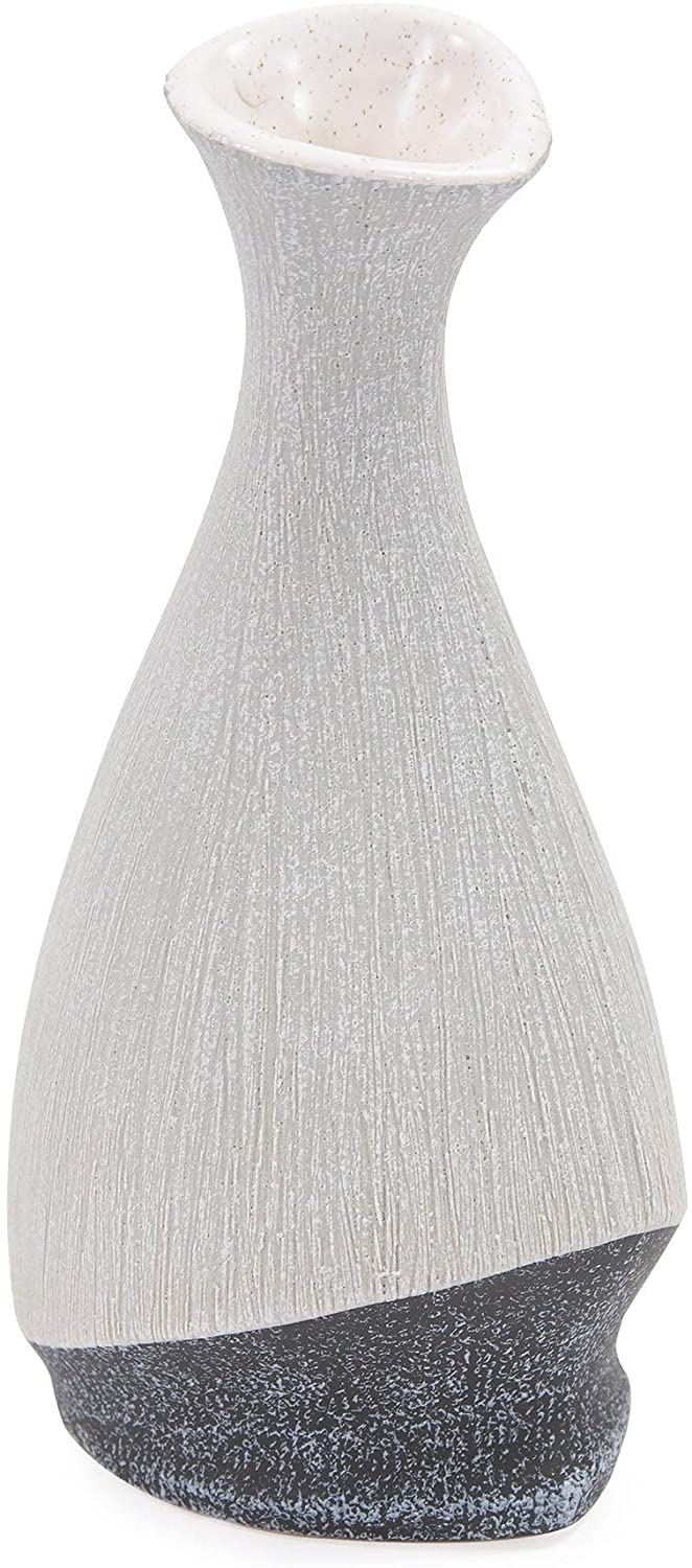 Balance Two Toned Vase Large 12h X 6w 5d Grey Ceramic - Diamond Home USA