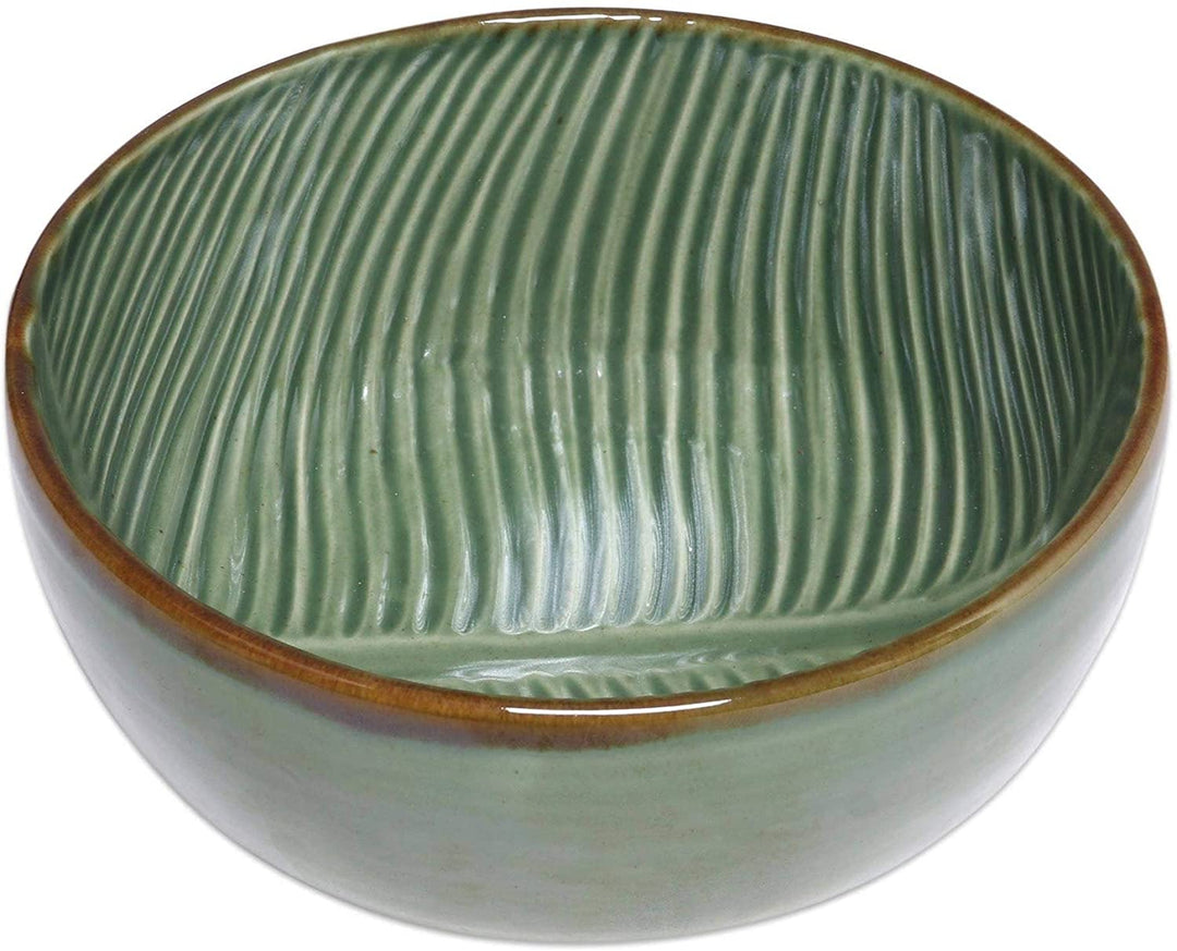 Handmade Banana Vibes Ceramic Serving Bowl (9 Inch) Green