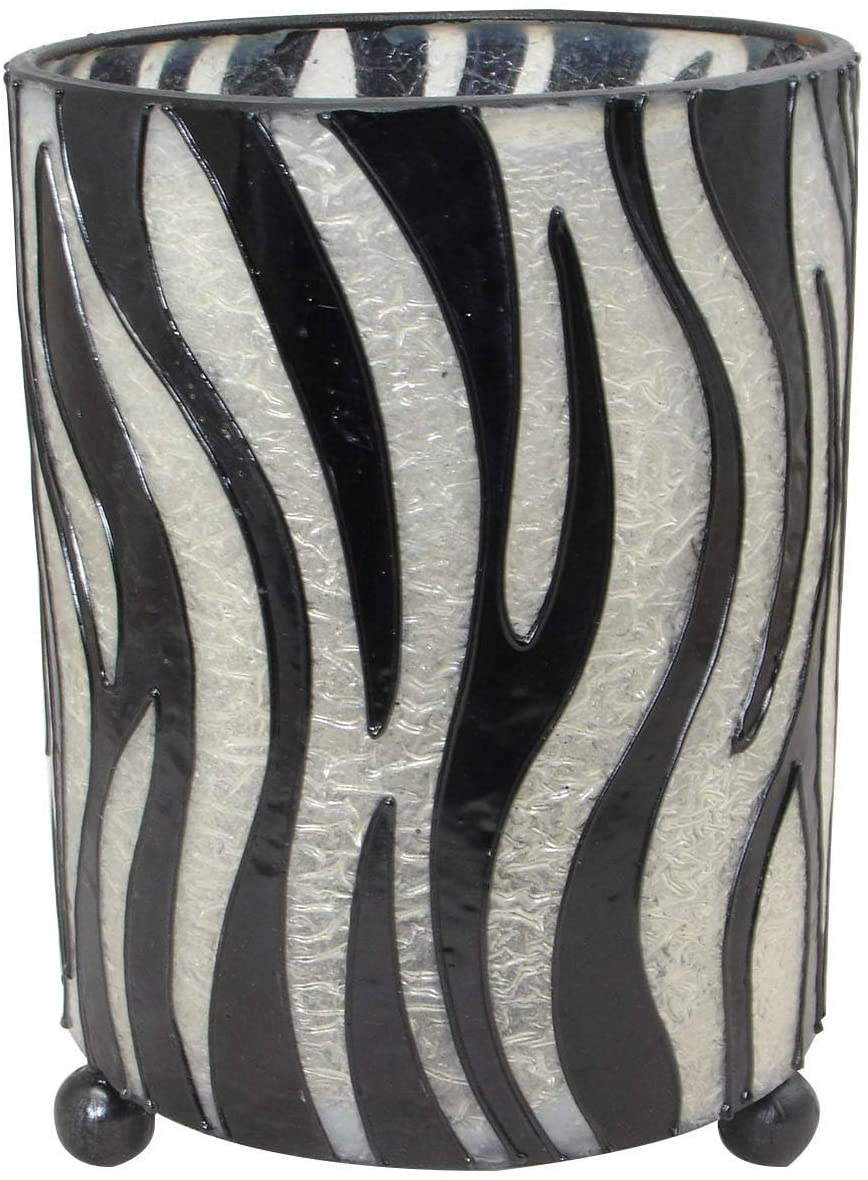 Handmade Hurricane Lantern Zebra Pattern Candleholder