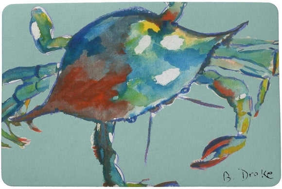 Crab Door Mat 18x26 Color Coastal Rectangle Polyester Made USA Stain Resistant