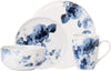 Unknown1 16pc Midnight Roses 10'5" X 0'5" Blue Floral Modern Contemporary Round Porcelain 16 Piece