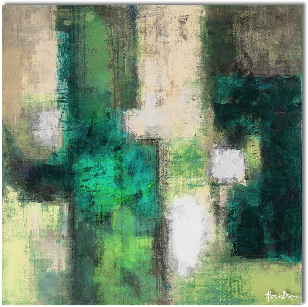 Exchange Liv' Abstract Canvas Art Beige Green Modern