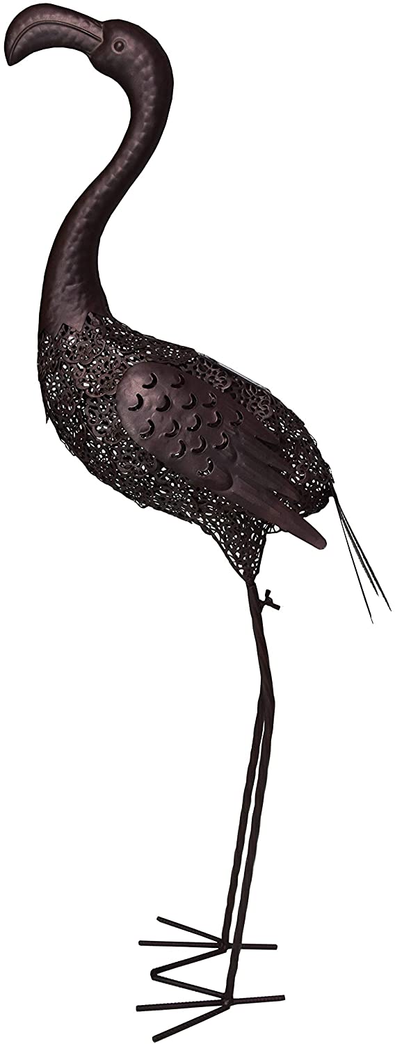 Tone Bronze 40 Inch Steel Outdoor Animal Garden Flamingo