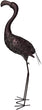 Tone Bronze 40 Inch Steel Outdoor Animal Garden Flamingo Metal Sculpture Statue Solar Light Ground Stake Brown Modern Contemporary Bulbs Included