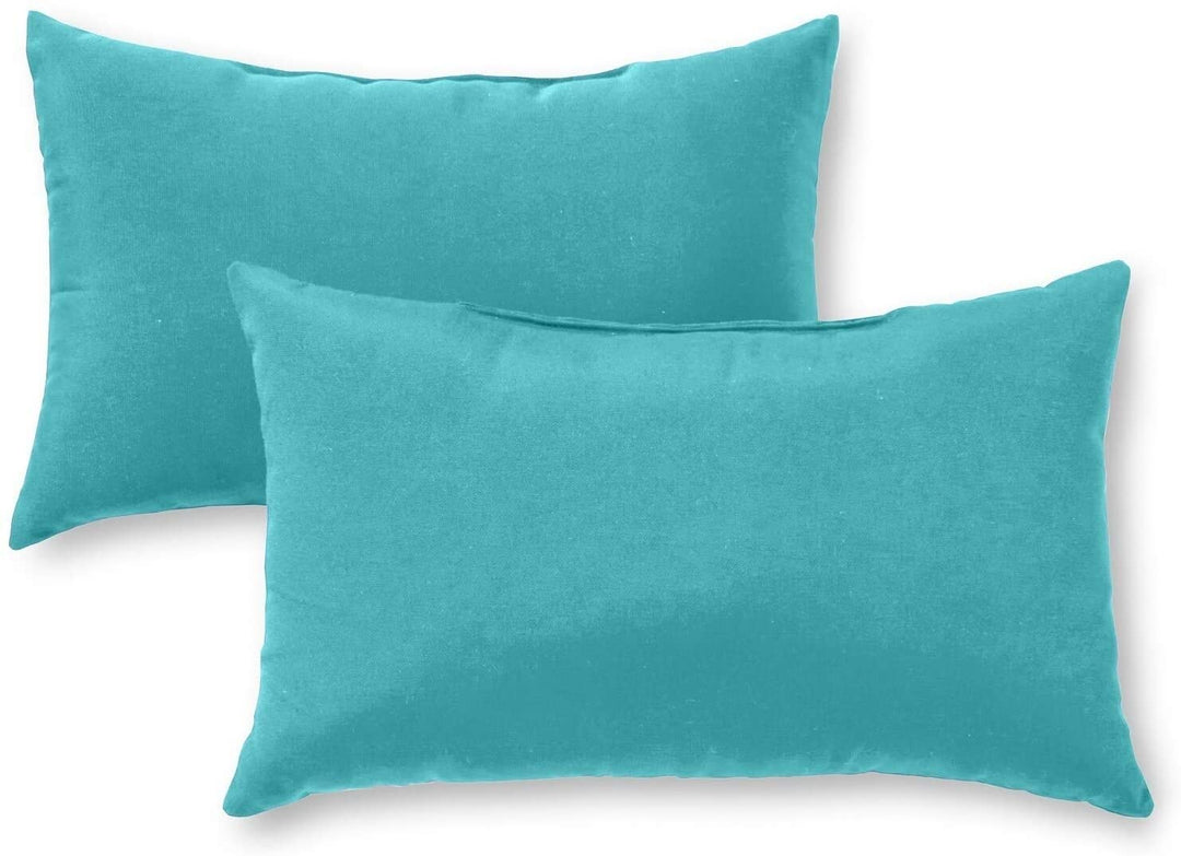 Rectangular Outdoor Teal Accent Pillow (Set 2) 19"x12"