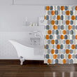 Mid Century Ovals Orange Shower Curtain by Orange Geometric Modern Contemporary Polyester