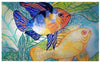 Two Fish Door Mat 30x50 Color Coastal Rectangle Polyester Made USA Stain Resistant