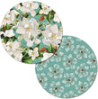 Round Wipe Clean Placemats Set 4 Sweet Magnolia Color Plastic