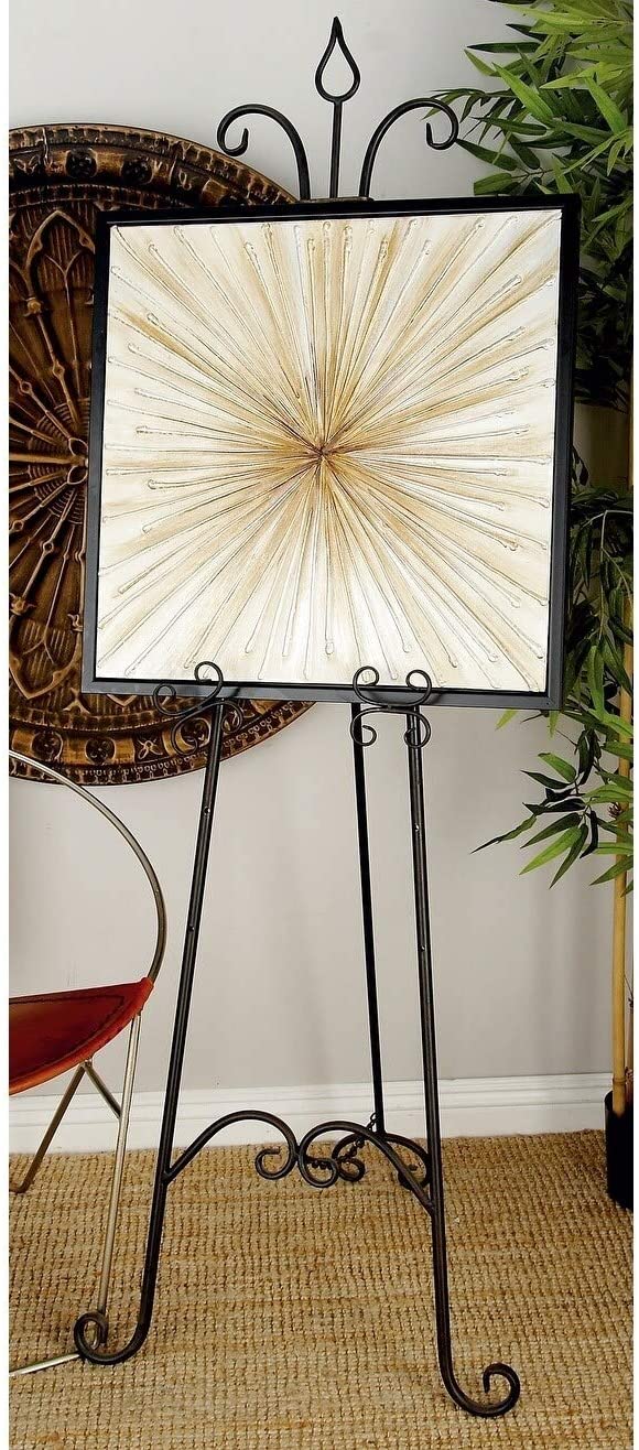 Modern 66 Inch Decorative Iron Painting Easel Brown