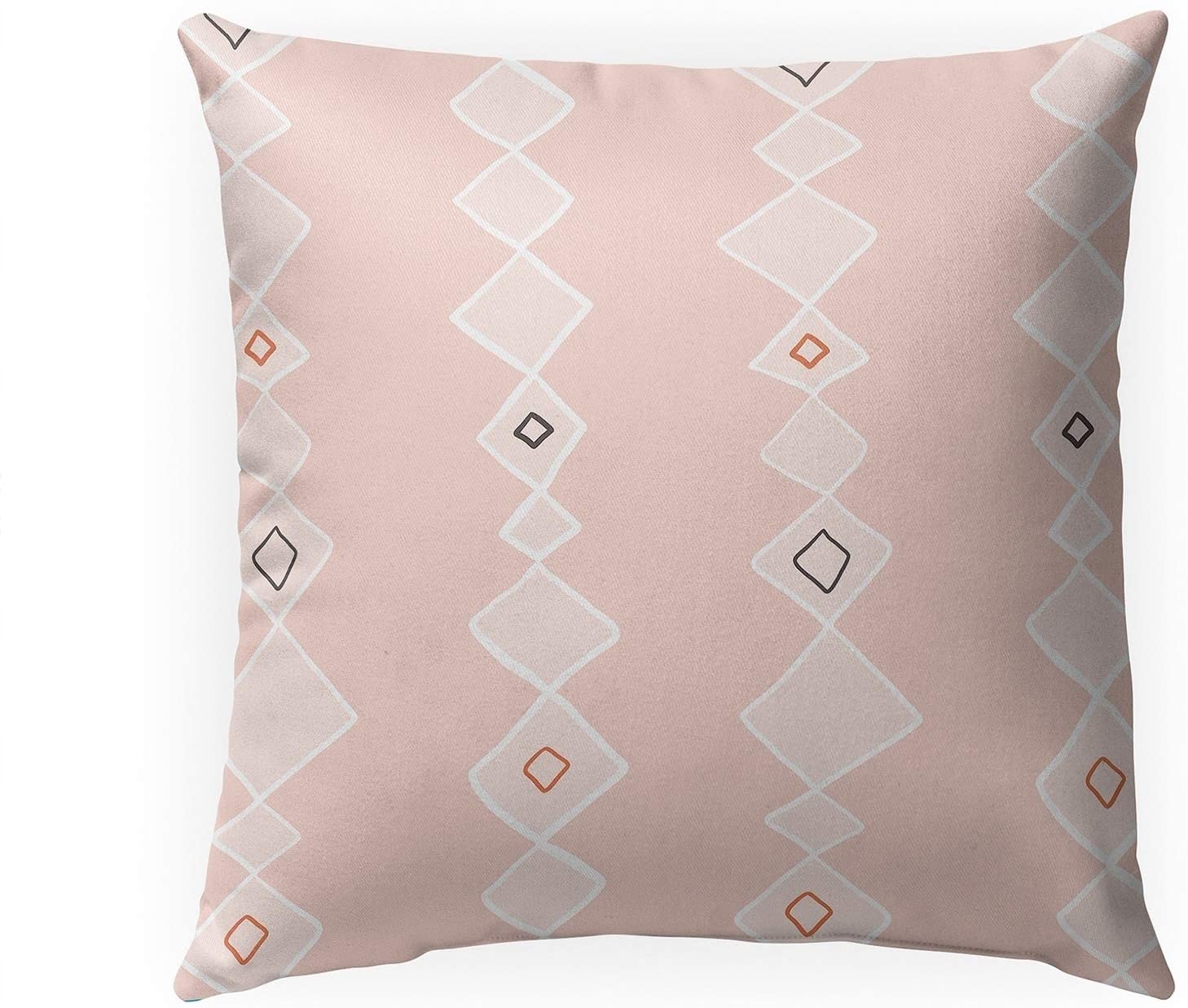 MISC Indoor|Outdoor Pillow by 18x18 Pink Geometric Southwestern Polyester Removable Cover