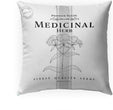 MISC Medicinal Herb Indoor|Outdoor Pillow by 18x18 Grey Geometric Farmhouse Polyester Removable Cover