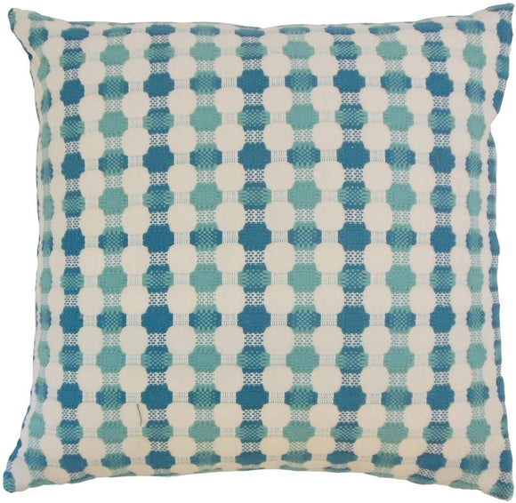 Geometric Floor Pillow Bermuda Blue Traditional Cotton One