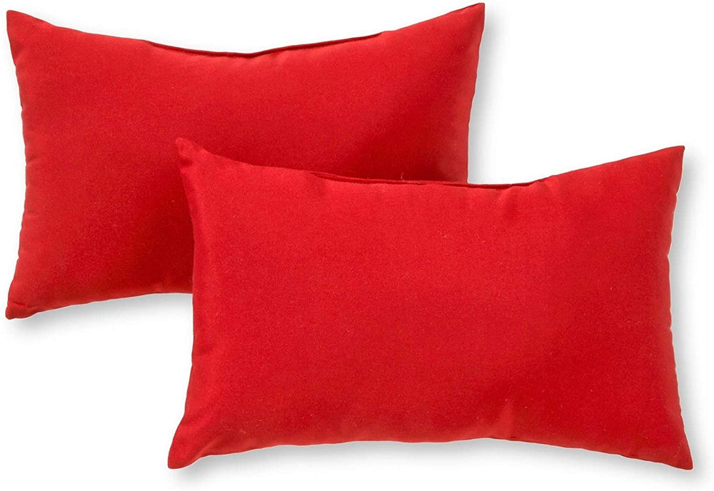 Driftwood 19x12 inch Rectangular Outdoor Red Accent Pillows (Set 2) Solid Transitional Polyester Fade Resistant Uv Water