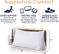 Ultra Supportive Oversized Reading Wedge Pillow White Cotton Single