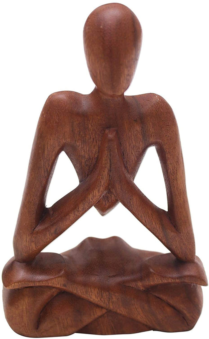 Wood Sculpture 'Natural Meditation' Indonesia Brown