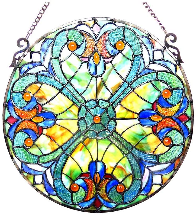 Tiffany Victorian Design Hanging Stained Glass Window