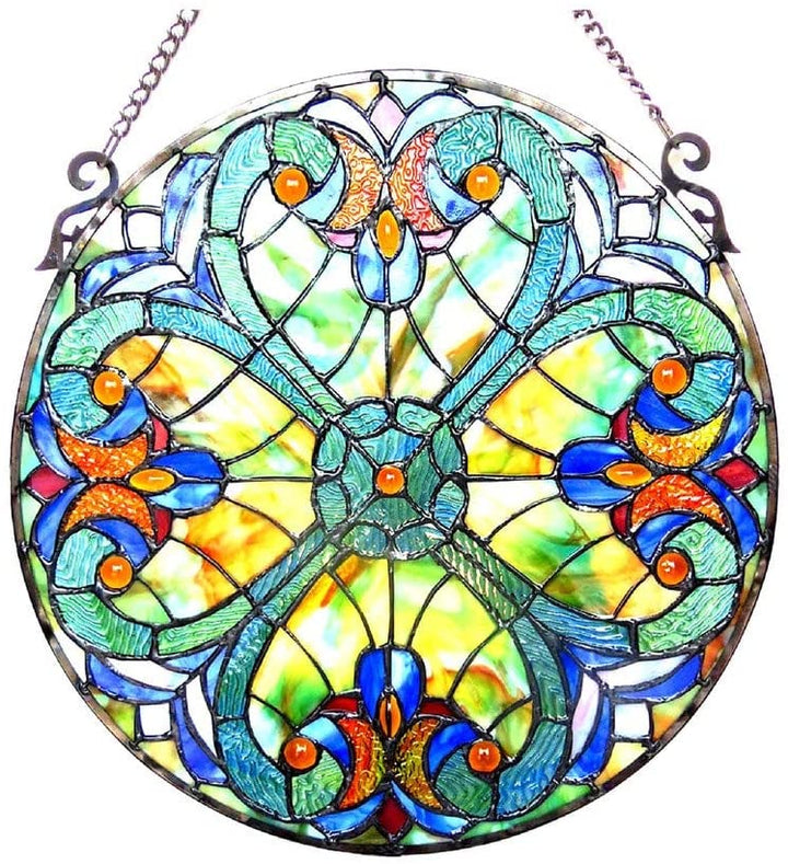 Tiffany Victorian Design Hanging Stained Glass Window